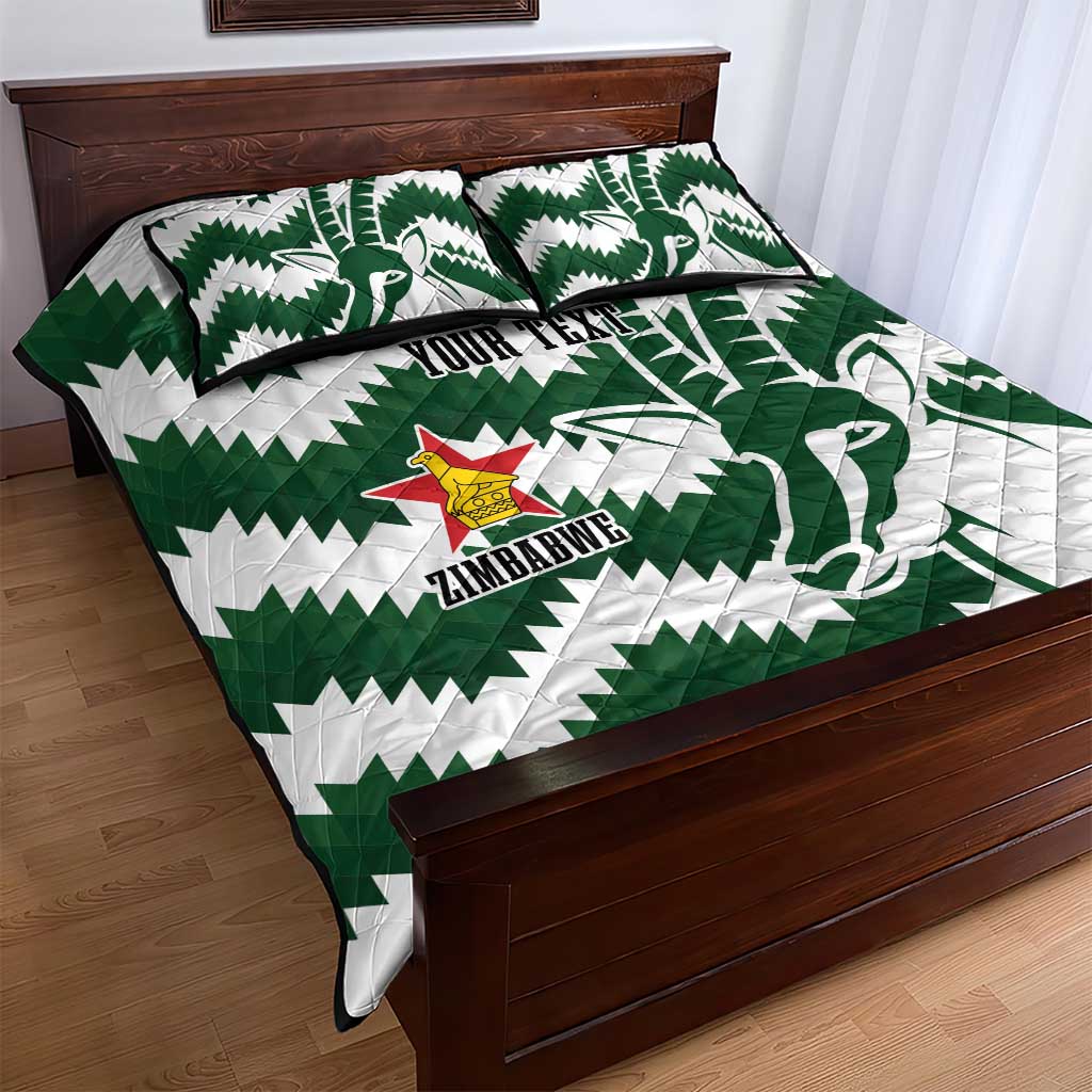 Zimbabwe Rugby The Sables Personalized Quilt Bed Set Retro Jersey Inspired - Wonder Print Shop