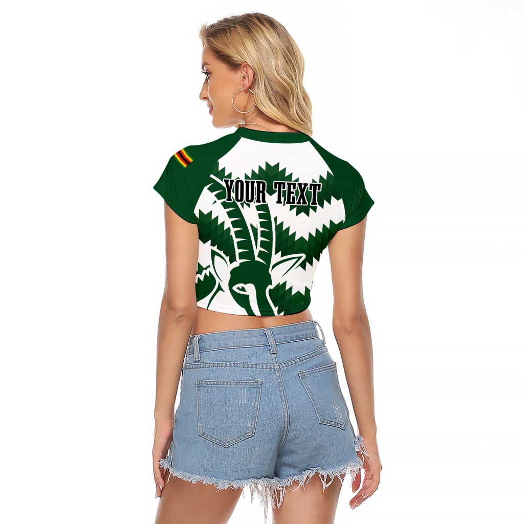 Zimbabwe Rugby The Sables Personalized Raglan Cropped T Shirt Retro Jersey Inspired - Wonder Print Shop