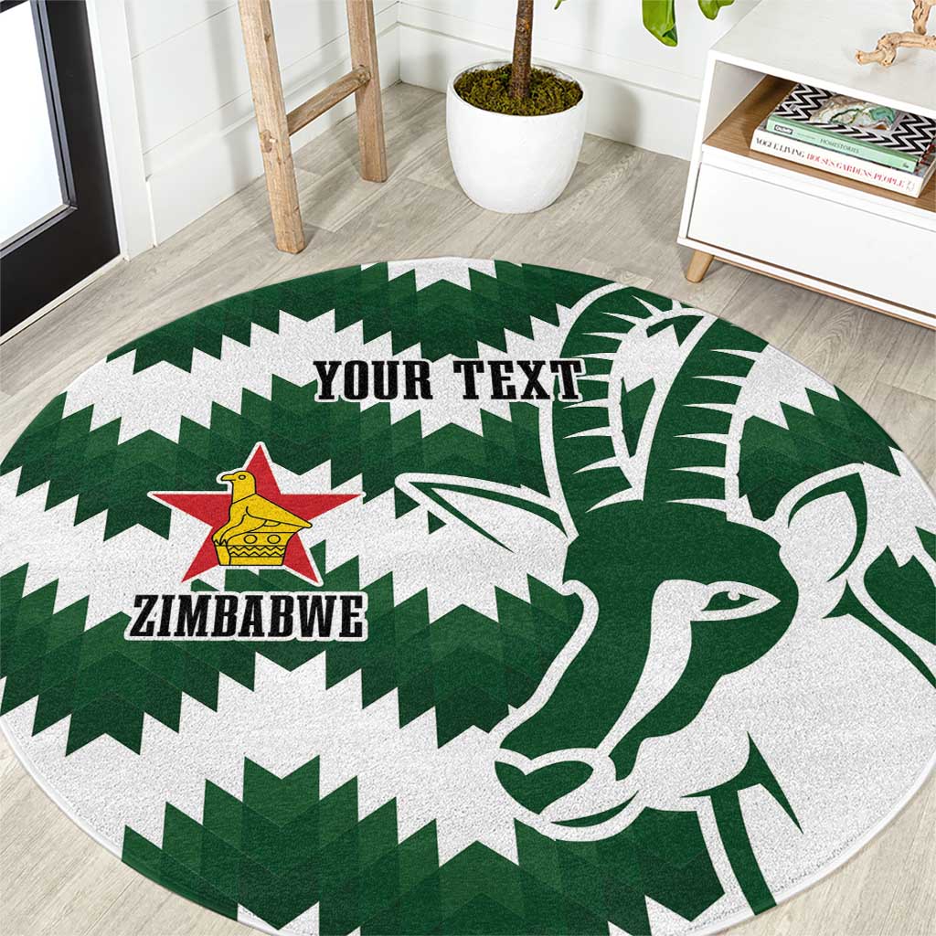 Zimbabwe Rugby The Sables Personalized Round Carpet Retro Jersey Inspired - Wonder Print Shop