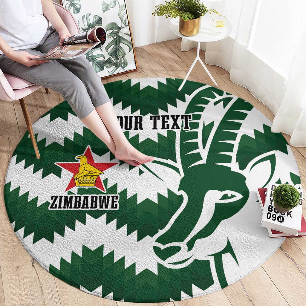 Zimbabwe Rugby The Sables Personalized Round Carpet Retro Jersey Inspired - Wonder Print Shop