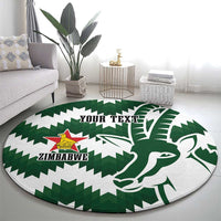 Zimbabwe Rugby The Sables Personalized Round Carpet Retro Jersey Inspired - Wonder Print Shop