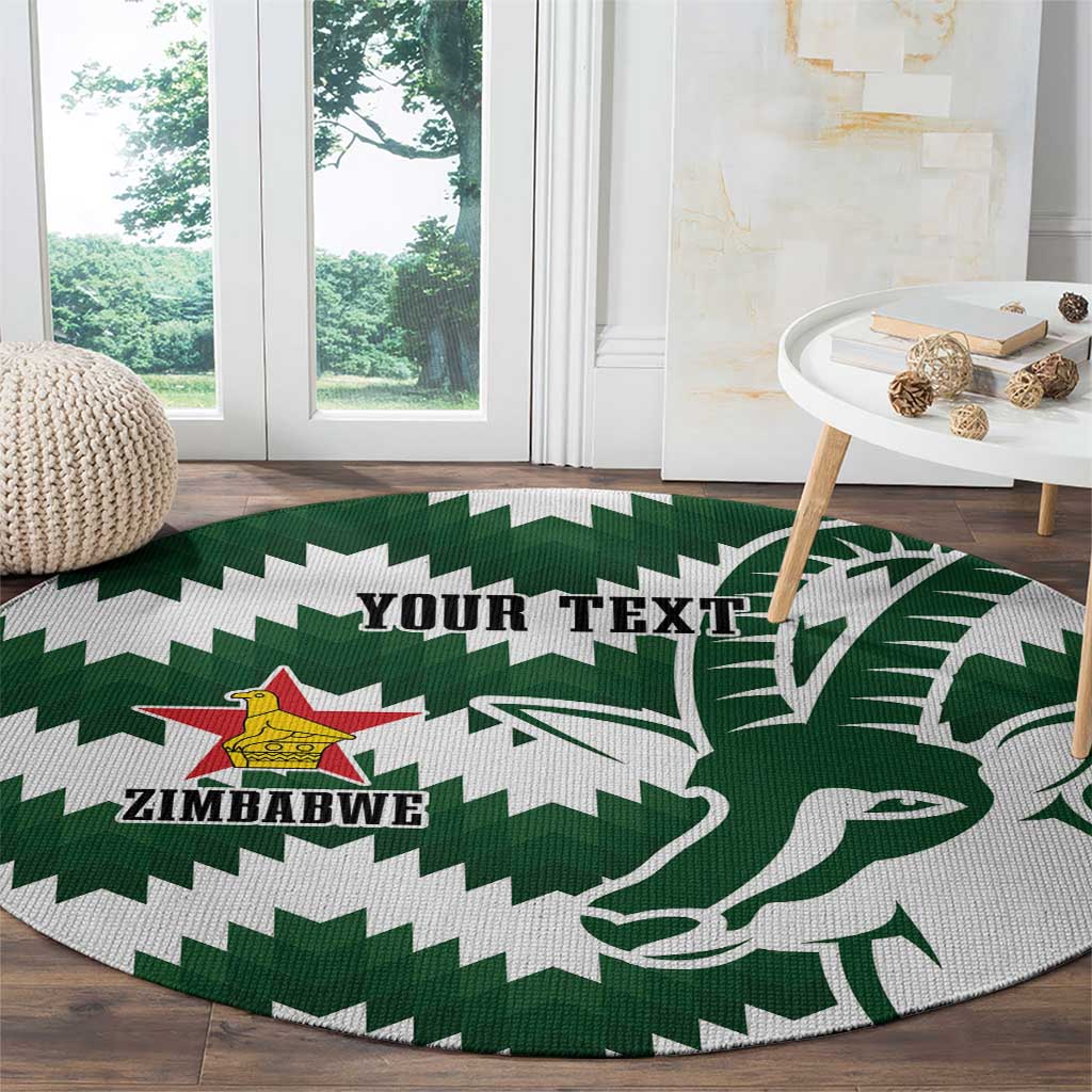 Zimbabwe Rugby The Sables Personalized Round Carpet Retro Jersey Inspired - Wonder Print Shop