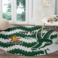 Zimbabwe Rugby The Sables Personalized Round Carpet Retro Jersey Inspired - Wonder Print Shop