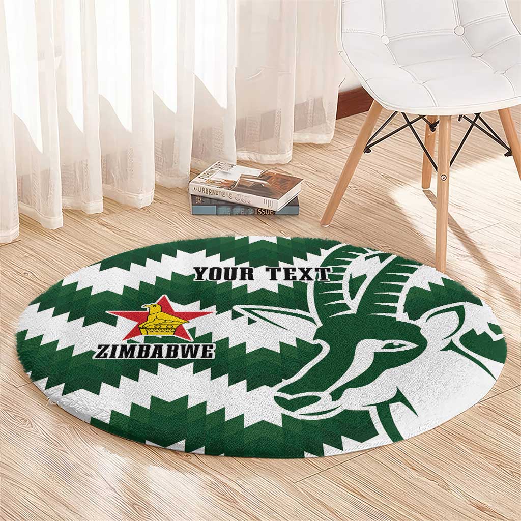 Zimbabwe Rugby The Sables Personalized Round Carpet Retro Jersey Inspired - Wonder Print Shop