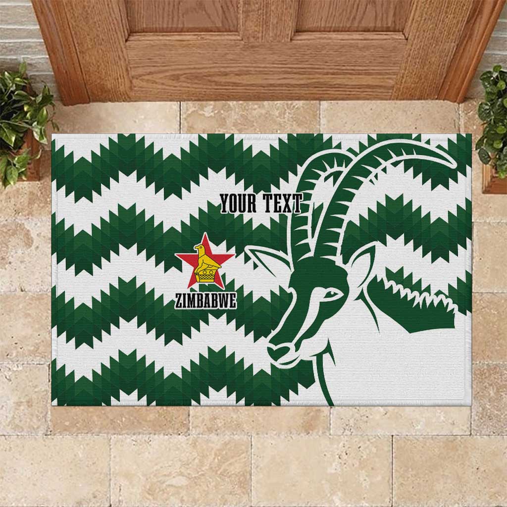 Zimbabwe Rugby The Sables Personalized Rubber Doormat Retro Jersey Inspired - Wonder Print Shop