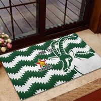 Zimbabwe Rugby The Sables Personalized Rubber Doormat Retro Jersey Inspired - Wonder Print Shop