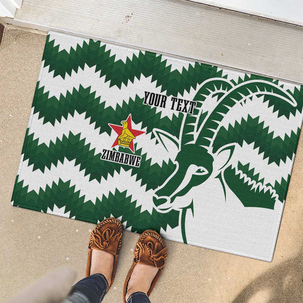 Zimbabwe Rugby The Sables Personalized Rubber Doormat Retro Jersey Inspired - Wonder Print Shop