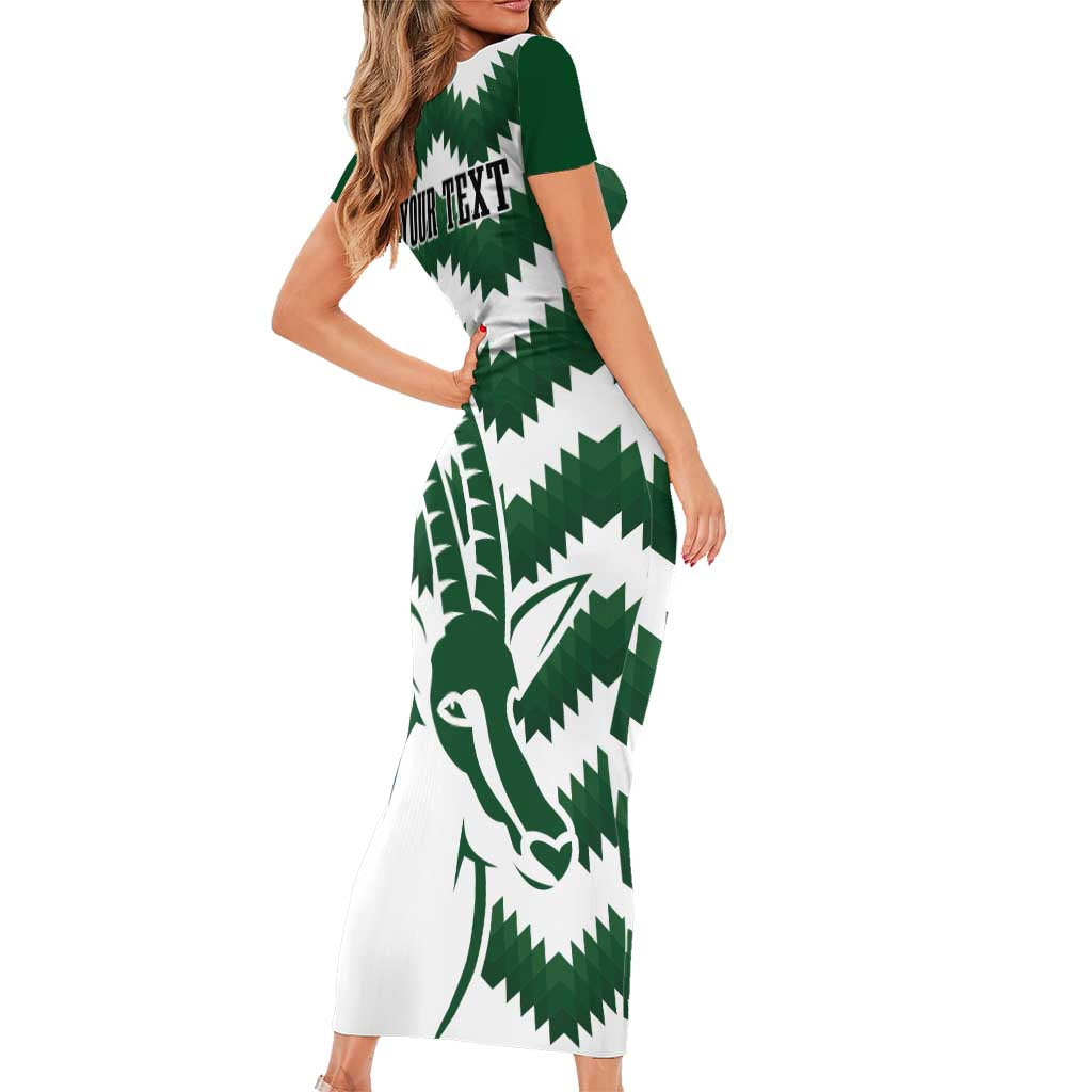 Zimbabwe Rugby The Sables Personalized Short Sleeve Bodycon Dress Retro Jersey Inspired - Wonder Print Shop