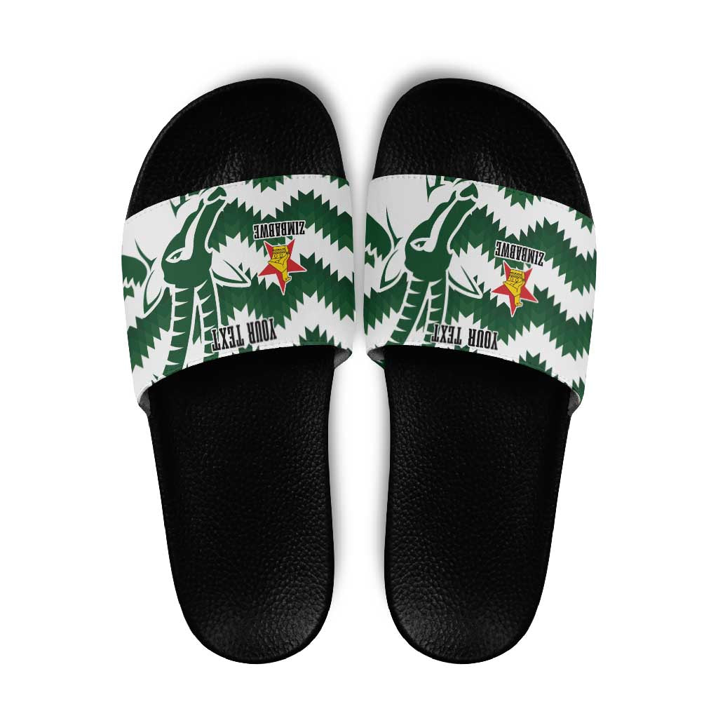 Zimbabwe Rugby The Sables Personalized Slide Sandals Retro Jersey Inspired - Wonder Print Shop