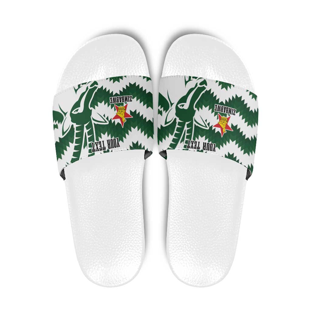 Zimbabwe Rugby The Sables Personalized Slide Sandals Retro Jersey Inspired - Wonder Print Shop