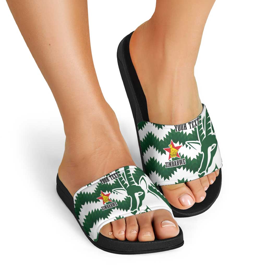 Zimbabwe Rugby The Sables Personalized Slide Sandals Retro Jersey Inspired - Wonder Print Shop