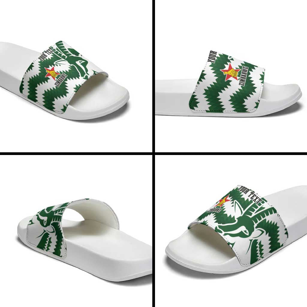 Zimbabwe Rugby The Sables Personalized Slide Sandals Retro Jersey Inspired - Wonder Print Shop