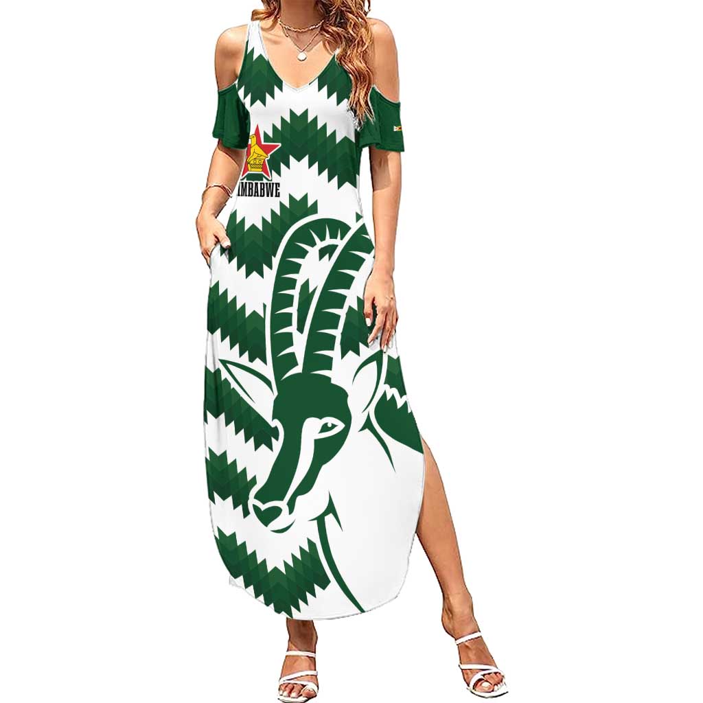 Zimbabwe Rugby The Sables Personalized Summer Maxi Dress Retro Jersey Inspired - Wonder Print Shop