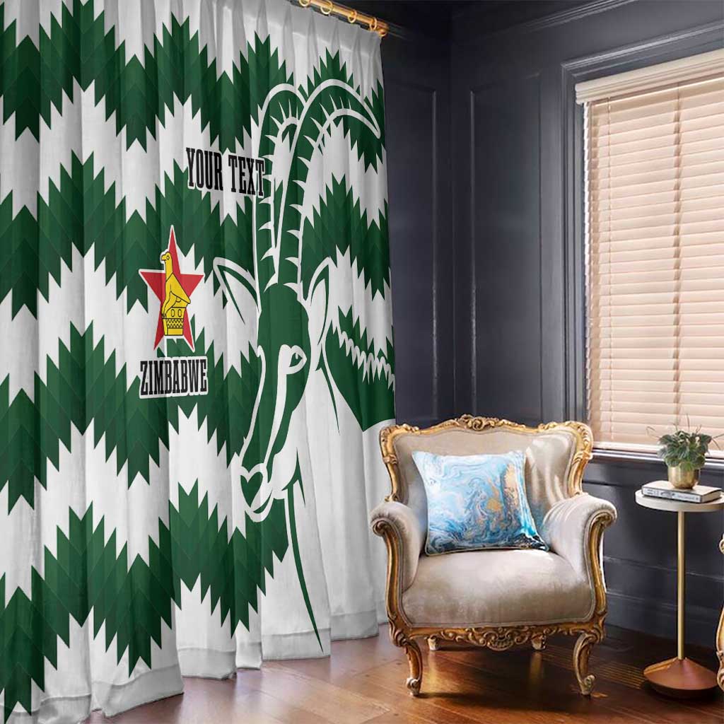 Zimbabwe Rugby The Sables Personalized Window Curtain Retro Jersey Inspired - Wonder Print Shop