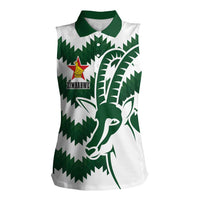 Zimbabwe Rugby The Sables Personalized Women Sleeveless Polo Shirt Retro Jersey Inspired - Wonder Print Shop