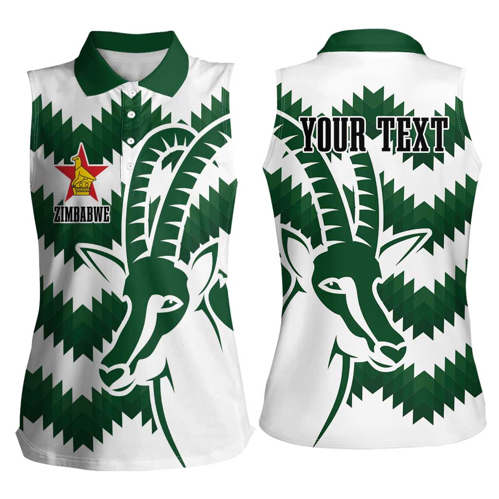 Zimbabwe Rugby The Sables Personalized Women Sleeveless Polo Shirt Retro Jersey Inspired - Wonder Print Shop