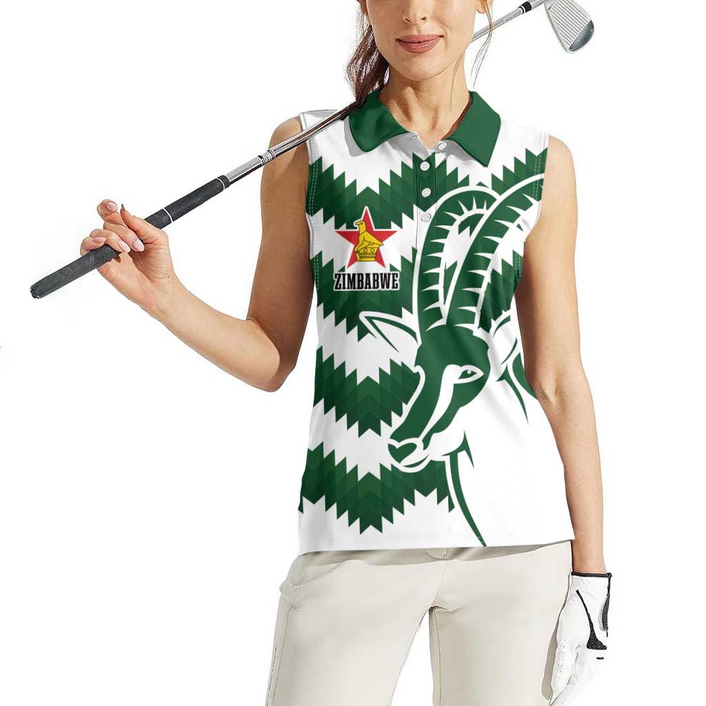 Zimbabwe Rugby The Sables Personalized Women Sleeveless Polo Shirt Retro Jersey Inspired - Wonder Print Shop