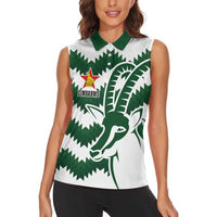 Zimbabwe Rugby The Sables Personalized Women Sleeveless Polo Shirt Retro Jersey Inspired - Wonder Print Shop