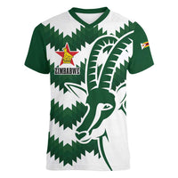 Zimbabwe Rugby The Sables Personalized Women V-Neck T-Shirt Retro Jersey Inspired - Wonder Print Shop