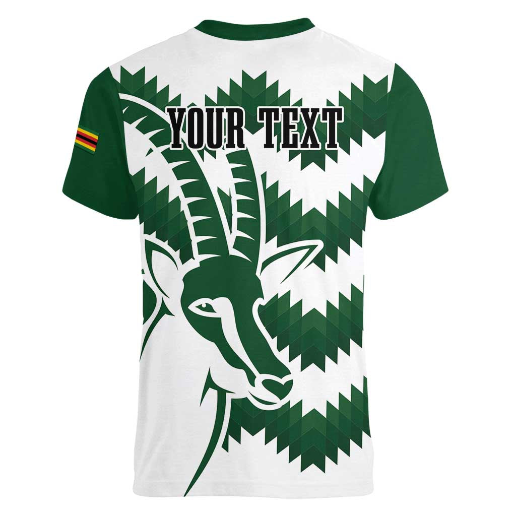 Zimbabwe Rugby The Sables Personalized Women V-Neck T-Shirt Retro Jersey Inspired - Wonder Print Shop