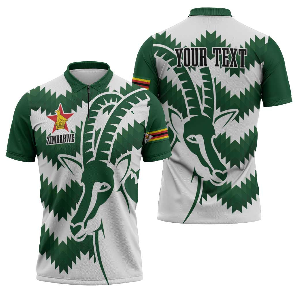 Zimbabwe Rugby The Sables Personalized Zipper Polo Shirt Retro Jersey Inspired - Wonder Print Shop