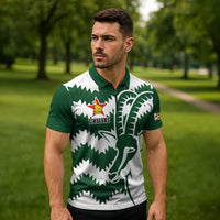 Zimbabwe Rugby The Sables Personalized Zipper Polo Shirt Retro Jersey Inspired - Wonder Print Shop