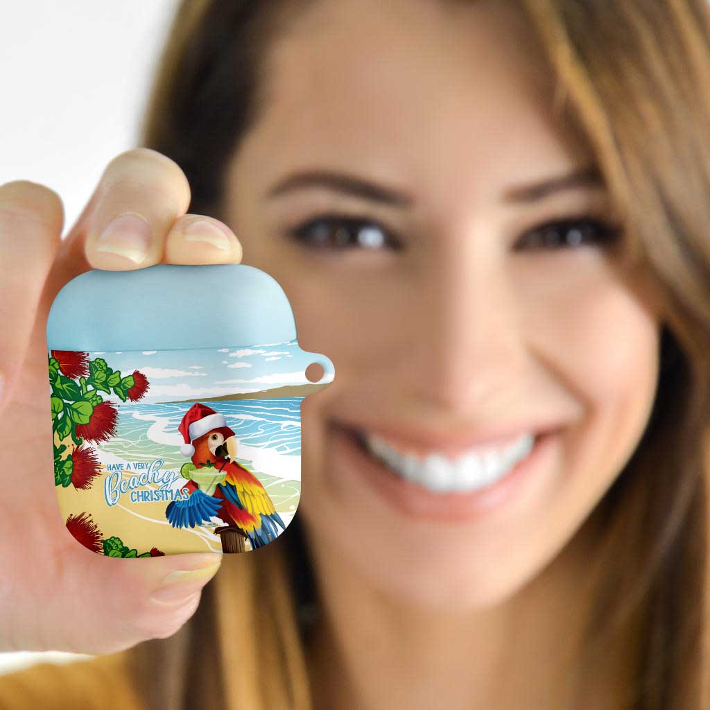 Have A Very Beach Christmas AirPods Case Parrot By Lehua Flower - Wonder Print Shop