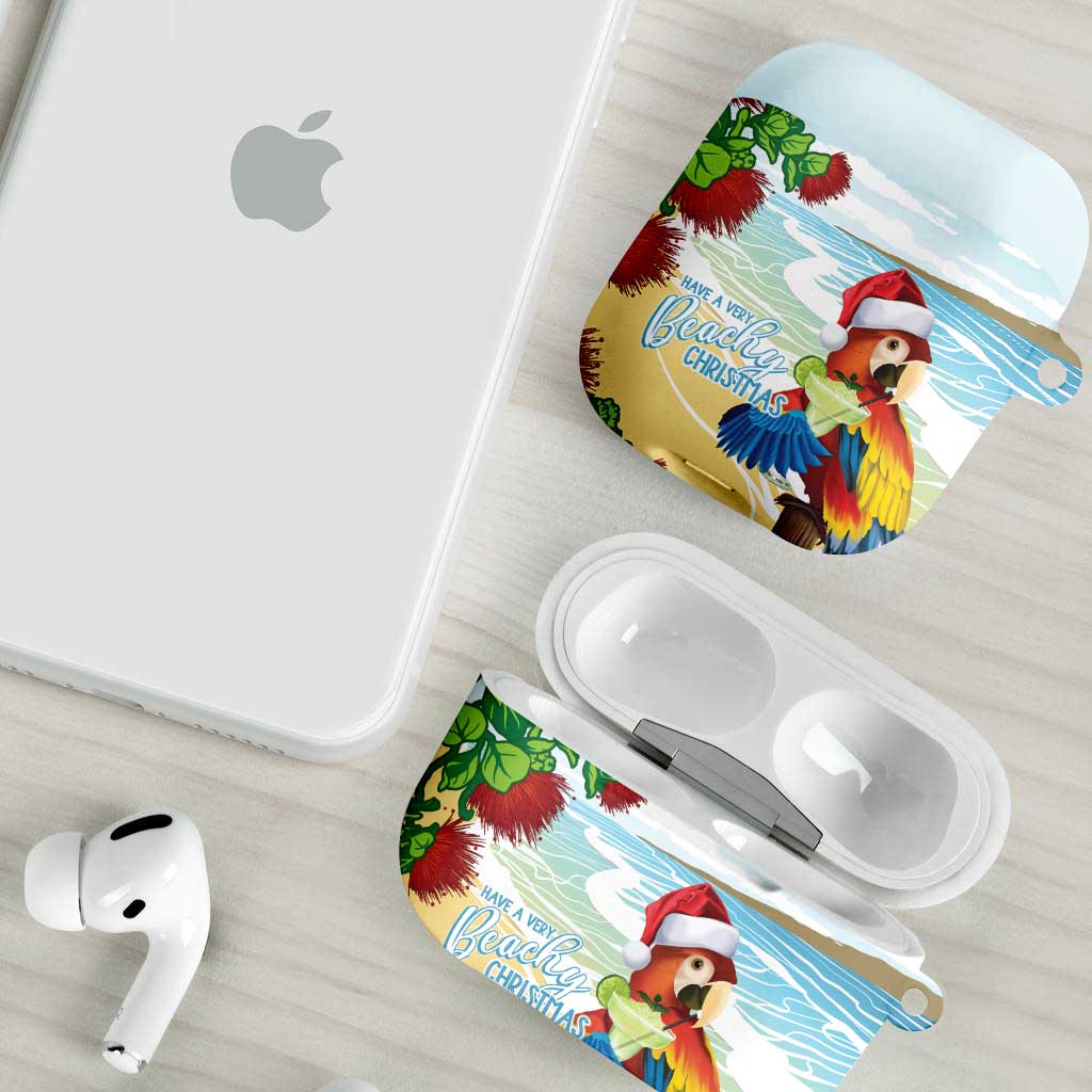 Have A Very Beach Christmas AirPods Case Parrot By Lehua Flower - Wonder Print Shop