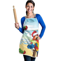 Have A Very Beach Christmas Apron Parrot By Lehua Flower - Wonder Print Shop