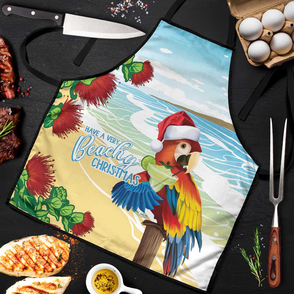 Have A Very Beach Christmas Apron Parrot By Lehua Flower - Wonder Print Shop