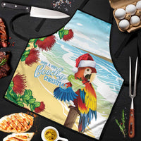 Have A Very Beach Christmas Apron Parrot By Lehua Flower - Wonder Print Shop