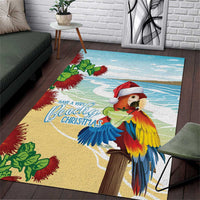 Have A Very Beach Christmas Area Rug Parrot By Lehua Flower - Wonder Print Shop