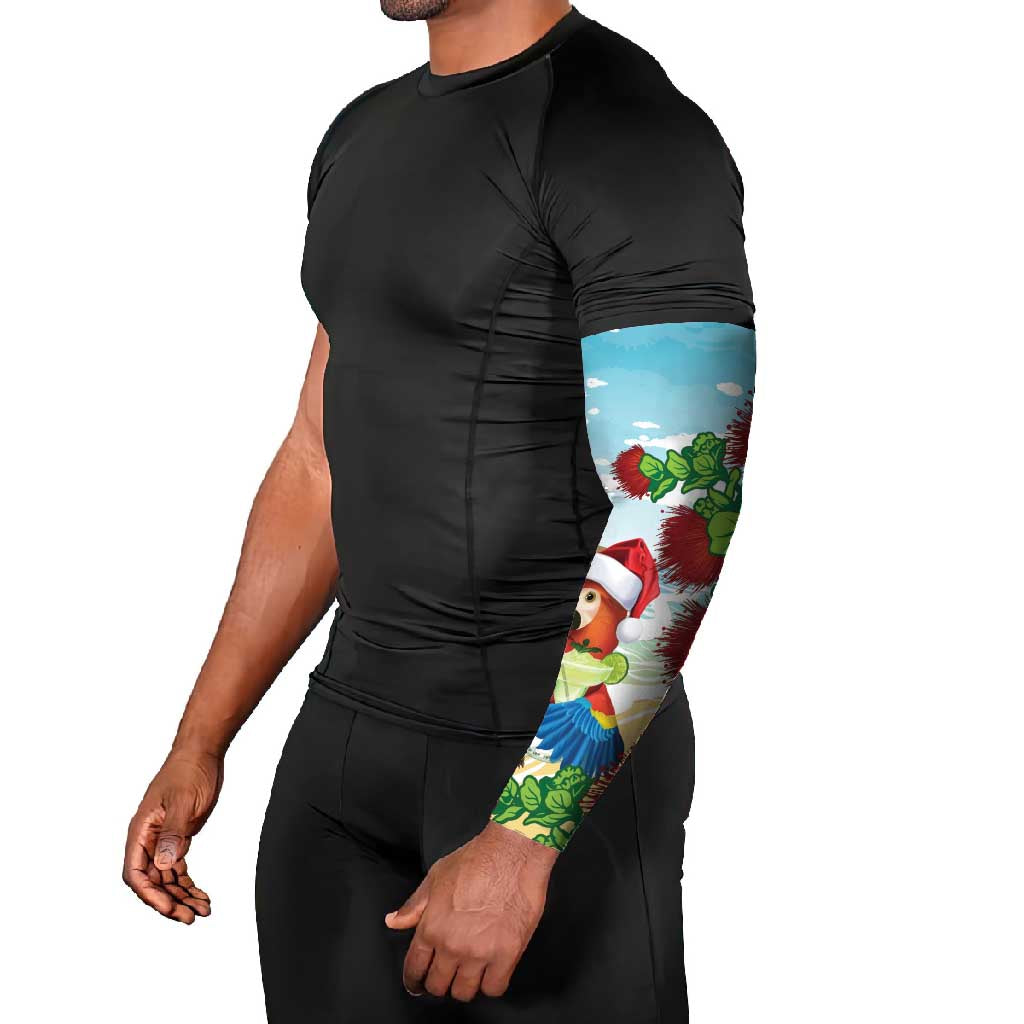 Have A Very Beach Christmas Arm Sleeves Parrot By Lehua Flower - Wonder Print Shop