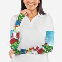 Have A Very Beach Christmas Arm Sleeves Parrot By Lehua Flower - Wonder Print Shop