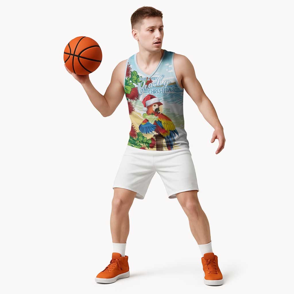 Have A Very Beach Christmas Basketball Jersey Parrot By Lehua Flower - Wonder Print Shop