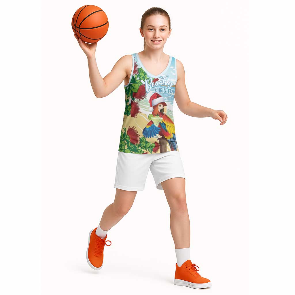 Have A Very Beach Christmas Basketball Jersey Parrot By Lehua Flower - Wonder Print Shop