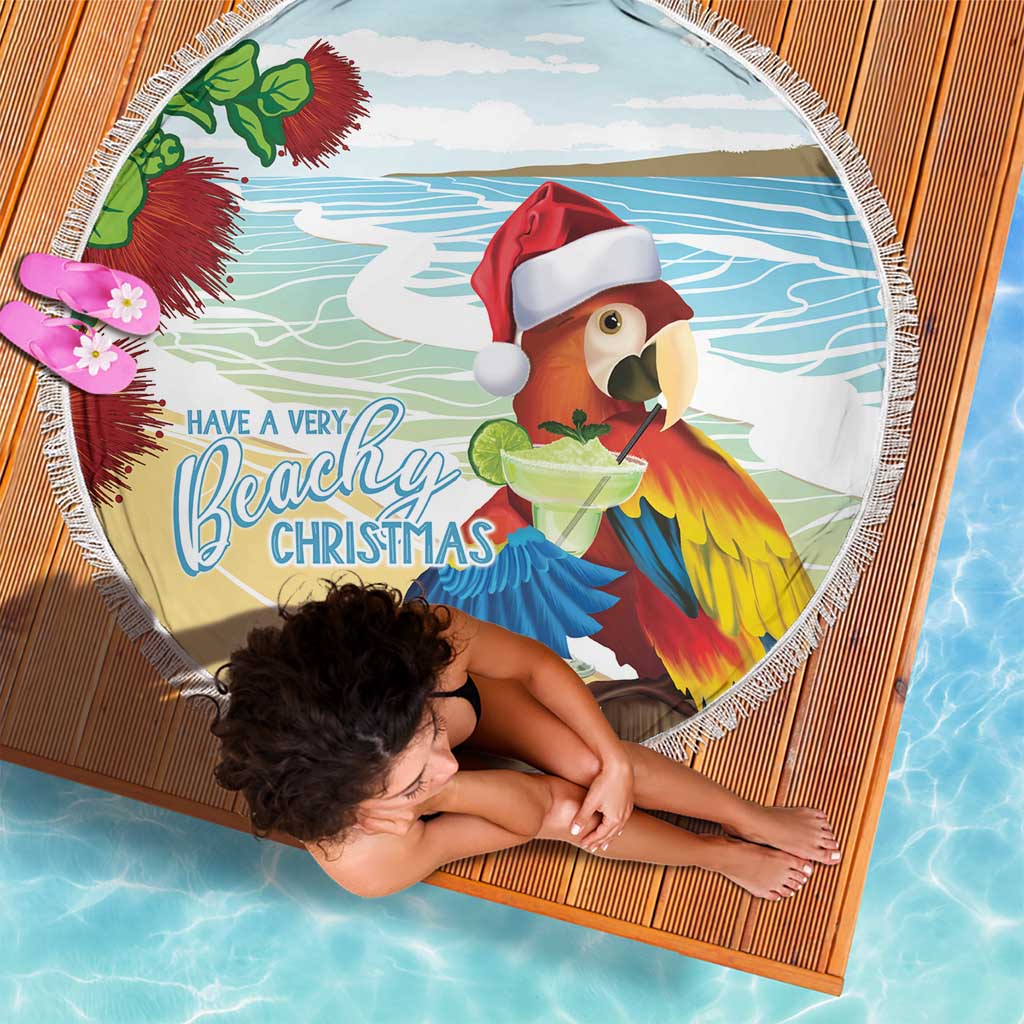 Have A Very Beach Christmas Beach Blanket Parrot By Lehua Flower - Wonder Print Shop