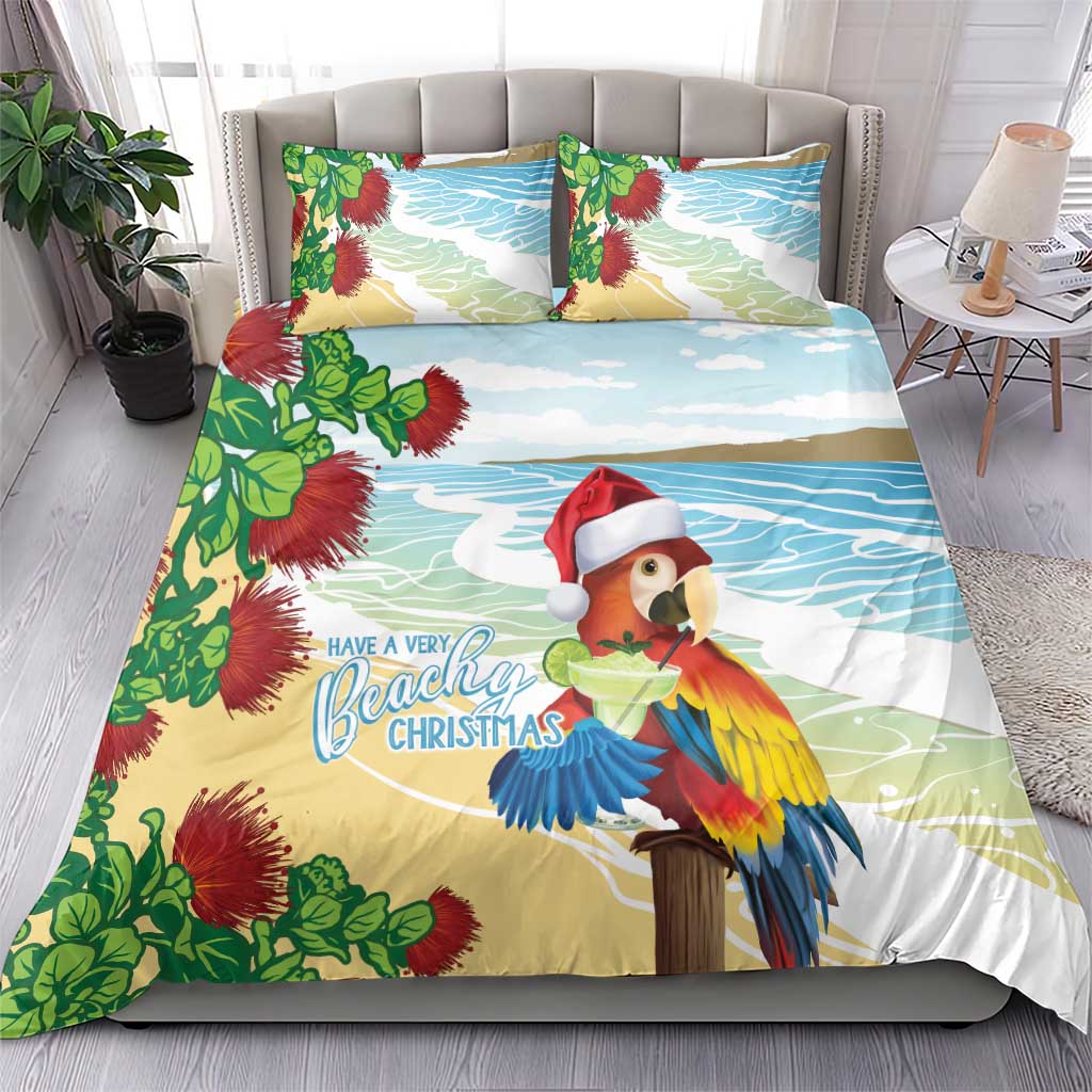 Have A Very Beach Christmas Bedding Set Parrot By Lehua Flower - Wonder Print Shop