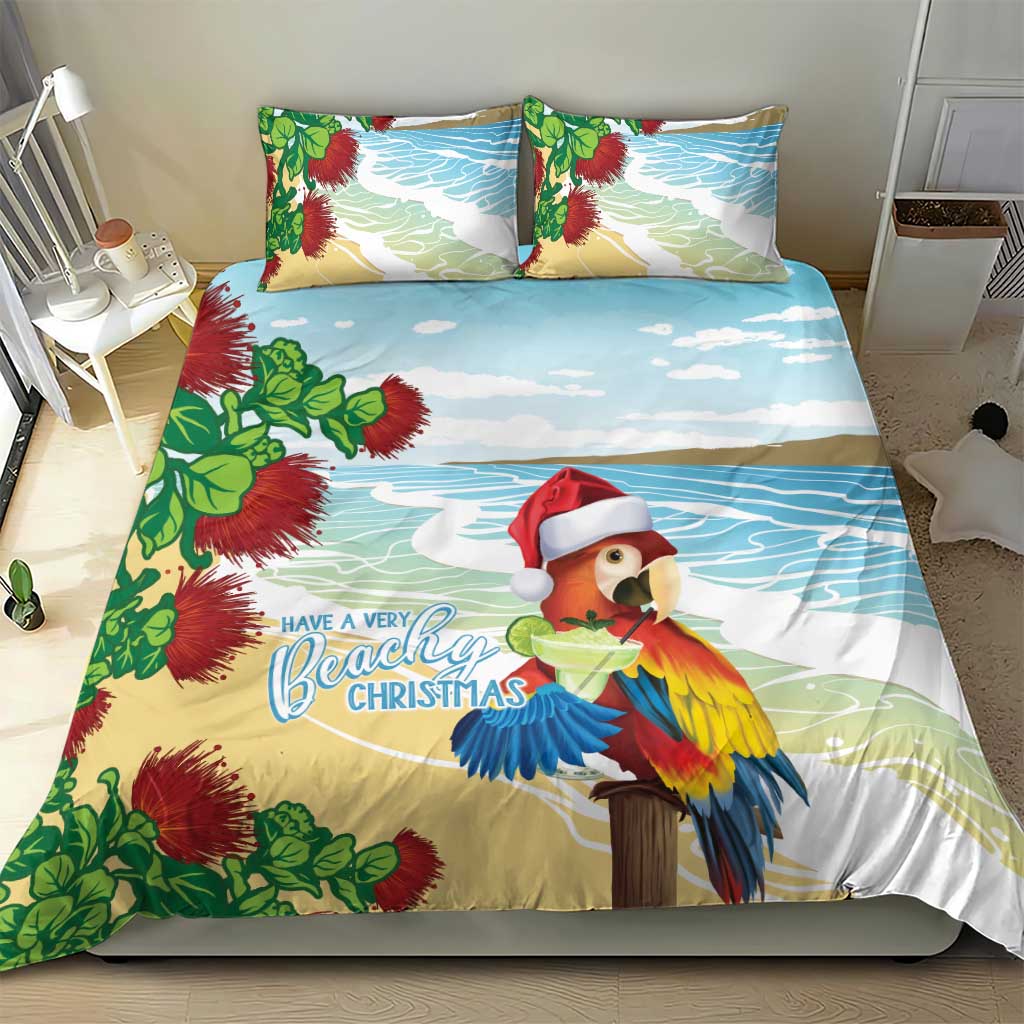 Have A Very Beach Christmas Bedding Set Parrot By Lehua Flower - Wonder Print Shop