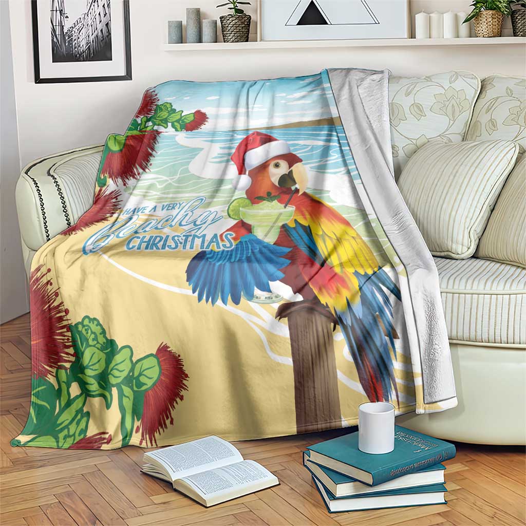 Have A Very Beach Christmas Blanket Parrot By Lehua Flower - Wonder Print Shop