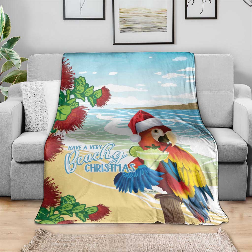 Have A Very Beach Christmas Blanket Parrot By Lehua Flower - Wonder Print Shop
