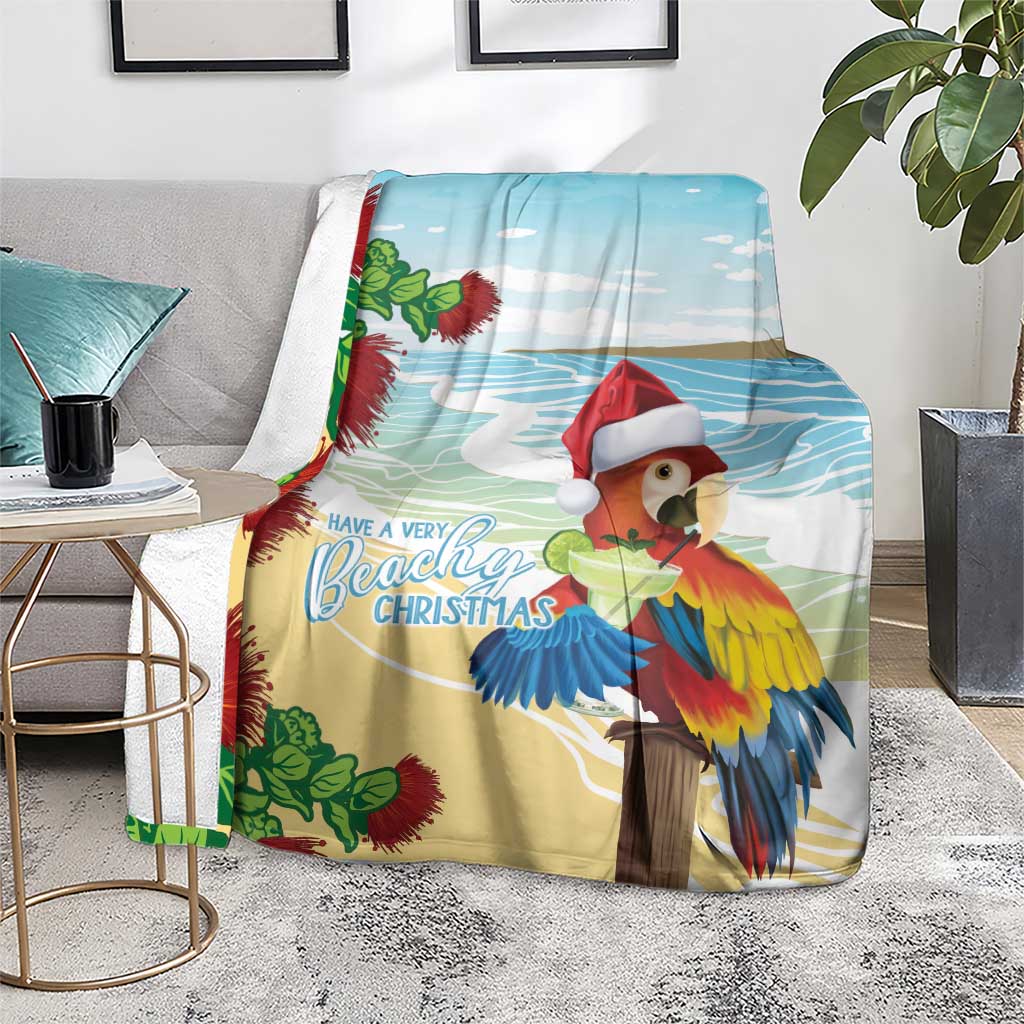 Have A Very Beach Christmas Blanket Parrot By Lehua Flower - Wonder Print Shop