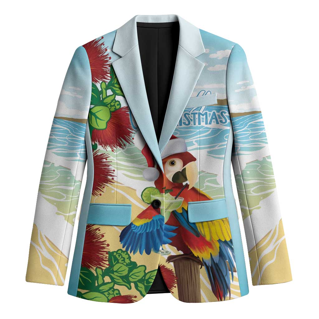 Have A Very Beach Christmas Blazer Parrot By Lehua Flower - Wonder Print Shop