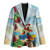 Have A Very Beach Christmas Blazer Parrot By Lehua Flower - Wonder Print Shop