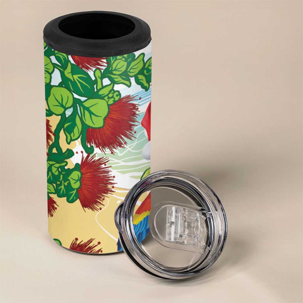 Have A Very Beach Christmas 4 in 1 Can Cooler Tumbler Parrot By Lehua Flower - Wonder Print Shop