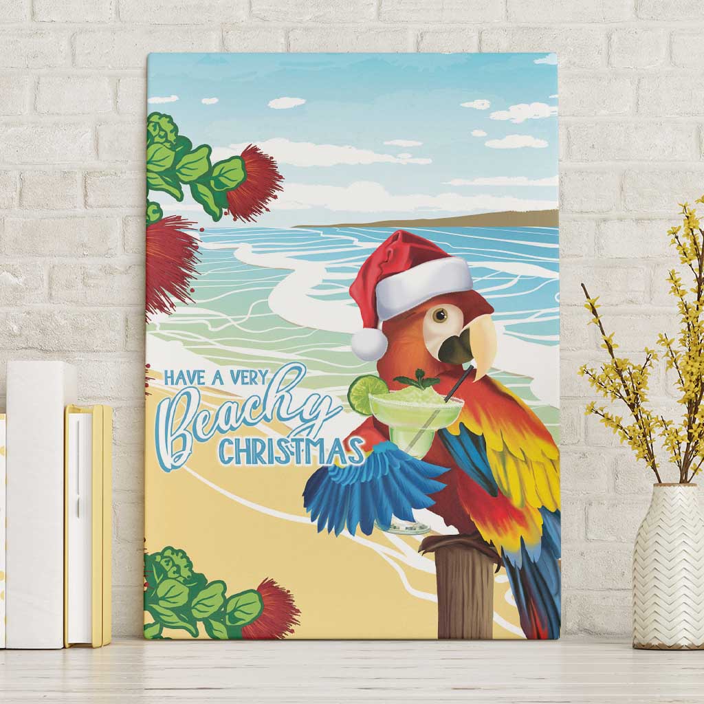 Have A Very Beach Christmas Canvas Wall Art Parrot By Lehua Flower - Wonder Print Shop