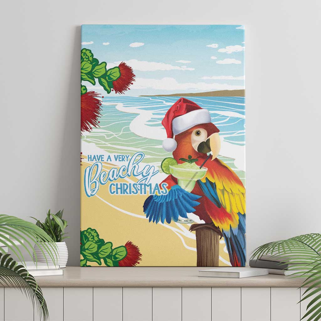 Have A Very Beach Christmas Canvas Wall Art Parrot By Lehua Flower - Wonder Print Shop