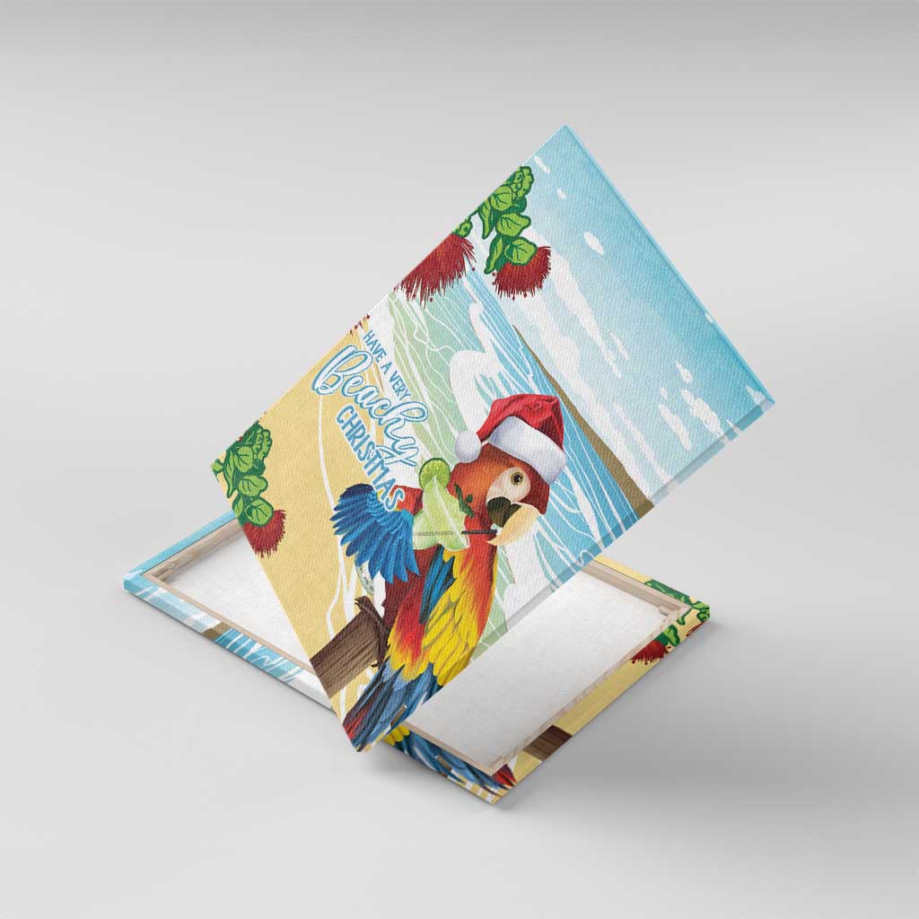 Have A Very Beach Christmas Canvas Wall Art Parrot By Lehua Flower - Wonder Print Shop