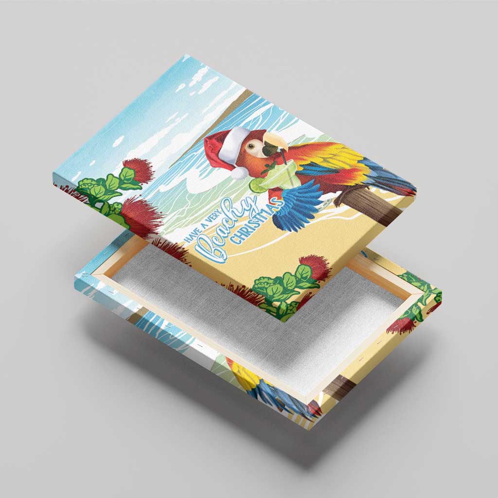 Have A Very Beach Christmas Canvas Wall Art Parrot By Lehua Flower - Wonder Print Shop