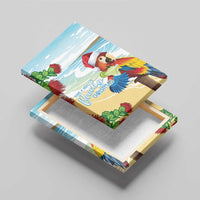 Have A Very Beach Christmas Canvas Wall Art Parrot By Lehua Flower - Wonder Print Shop